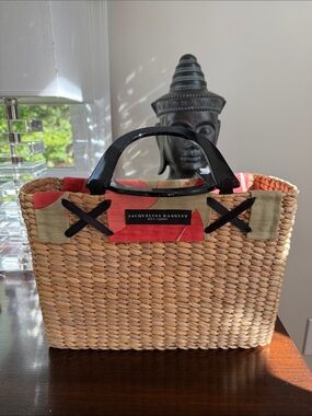 JACQUELINE KANGLEY MAUI HAWAII Vintage Seagrass Tote in EUC